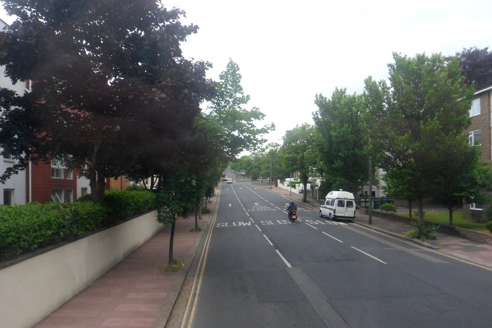 Northeastward view along Stanford Avenue, Preston Park, Brighton (June 2020)