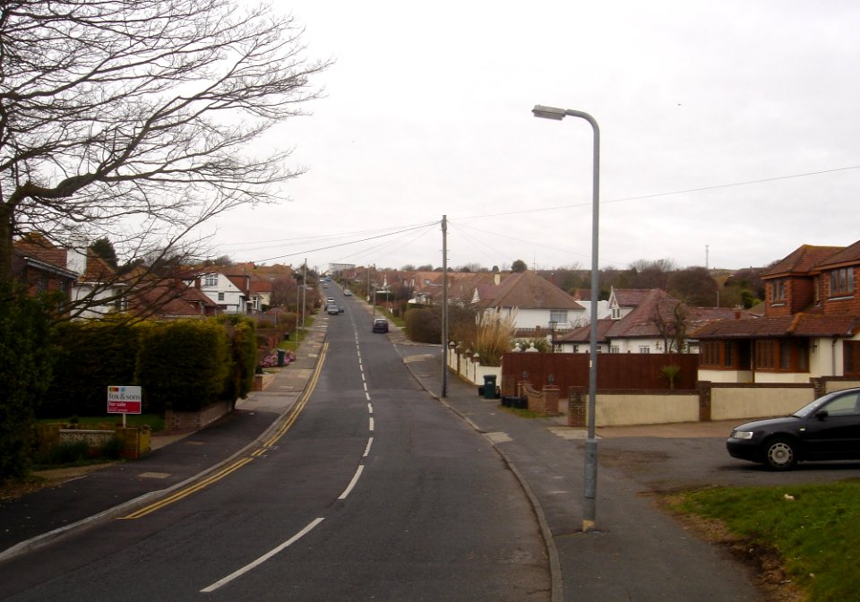 Northward view of The Ridgway, Woodingdean (March 2009)