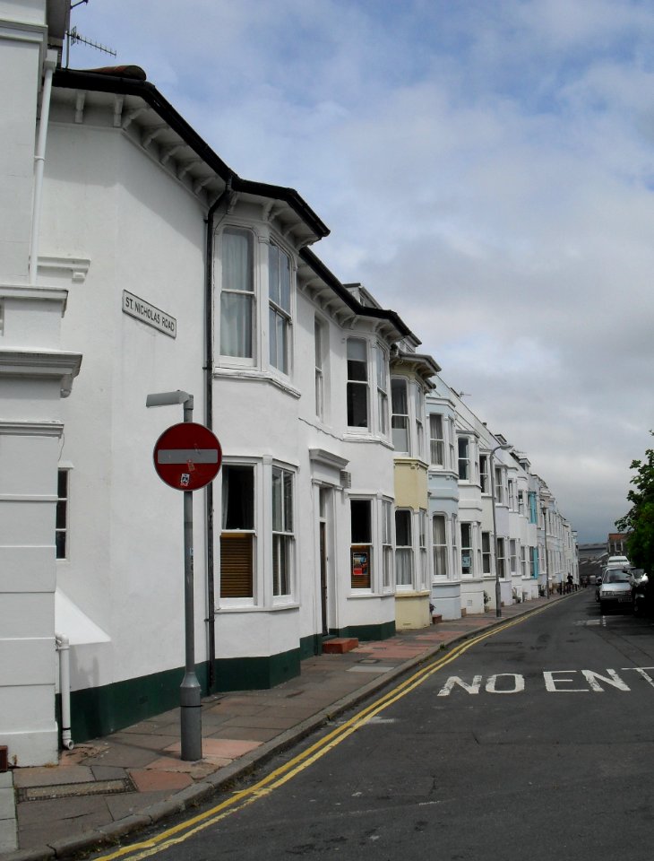 Northward view along St Nicholas Road, West Hill, Brighton (June 2010)