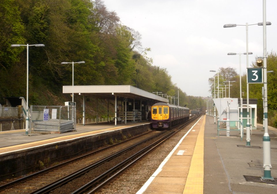 Northbound view at Preston Park Station with 319443 at Platform 2 (April 2009)