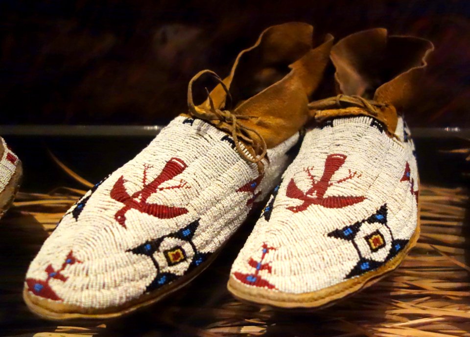 Northern Cheyenne moccasins, c. 1890 - Bata Shoe Museum - DSC00590