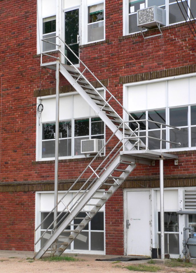 Northern Valley school (Long Island, KS) N fire escape 1