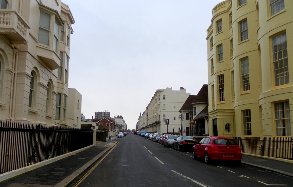 Northward view along Holland Road, Hove (from Seafront) (January 2013)