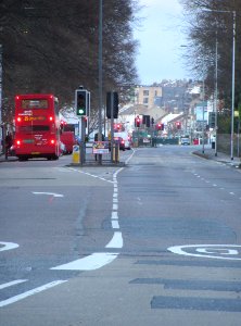 Northward view along Richmond Place towards Lewes Road, Brighton (September 2015)