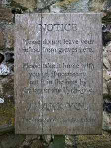 Notice in Higham churchyard