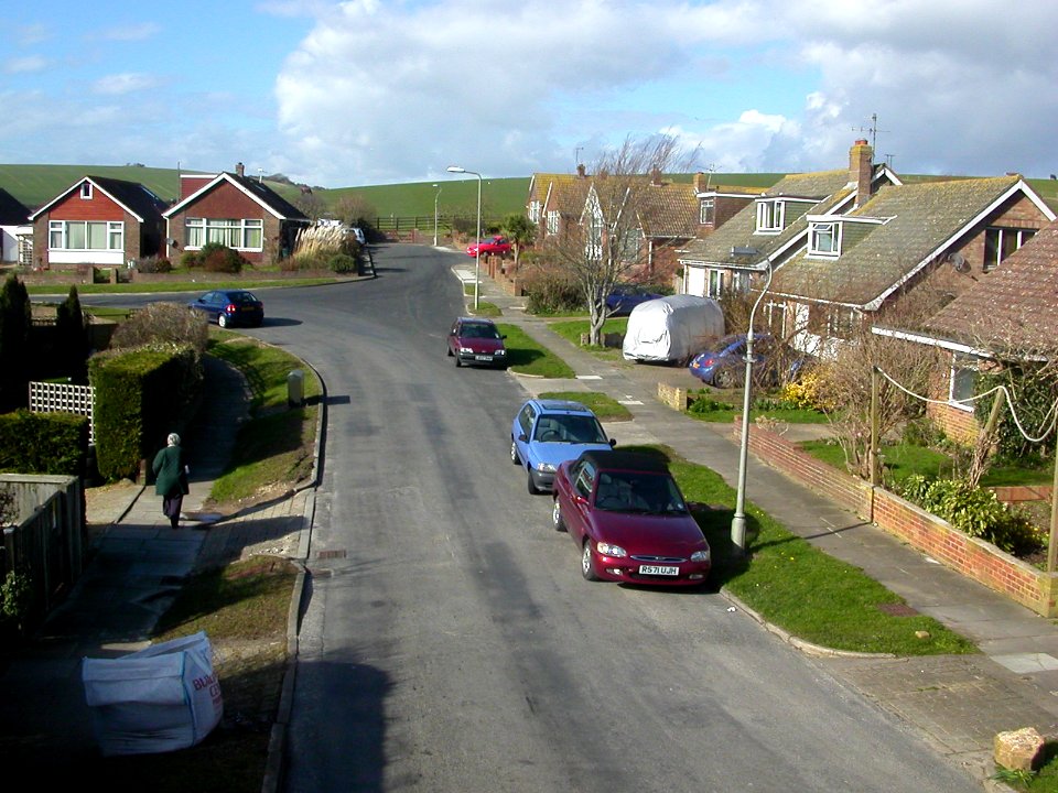 Northward view from Coombe Vale, Saltdean (March 2007)