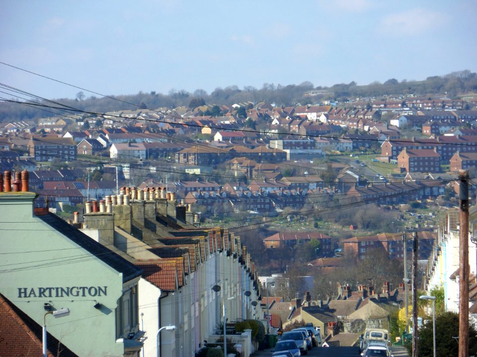 Northward view along Whippingham Road (towards Hollingdean), Elm Grove, Brighton (April 2013) (2)