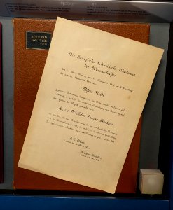 Notification of the Nobel Prize in Physics for Wilhelm Conrad Roentgen - Röntgen-Gedächtnisstätte Würzburg - Würzburg, Germany - DSC04274