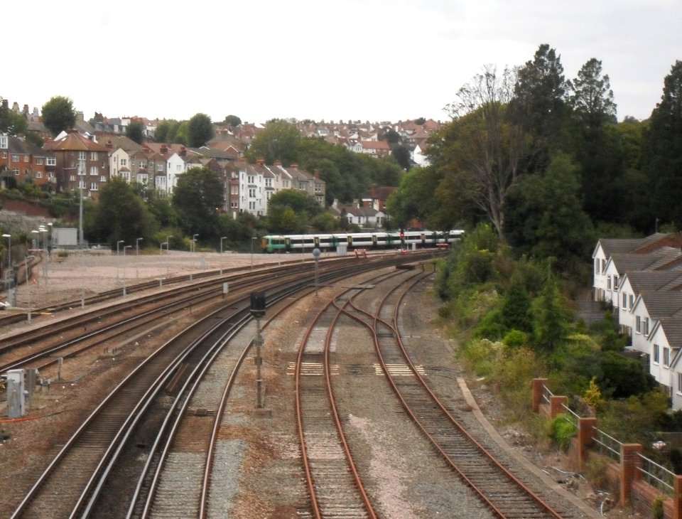 Northward view of Brighton Main Line from Dyke Road Drive, Brighton (September 2010) (2)