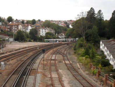 Northward view of Brighton Main Line from Dyke Road Drive, Brighton (September 2010) (2)