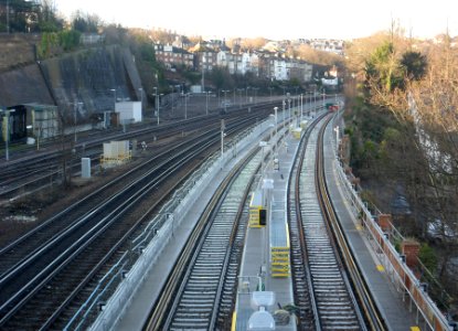 Northward view along Brighton Main Line from Dyke Road Drive, Brighton (December 2013)