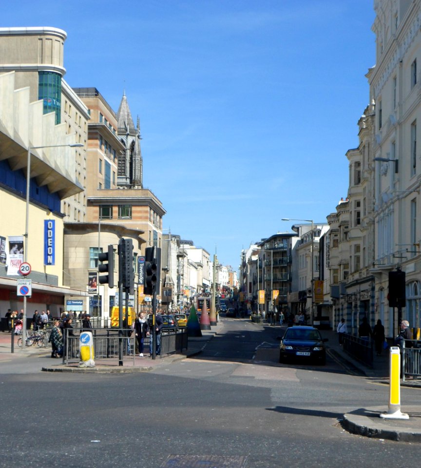 Northward view along West Street, Brighton (April 2013)