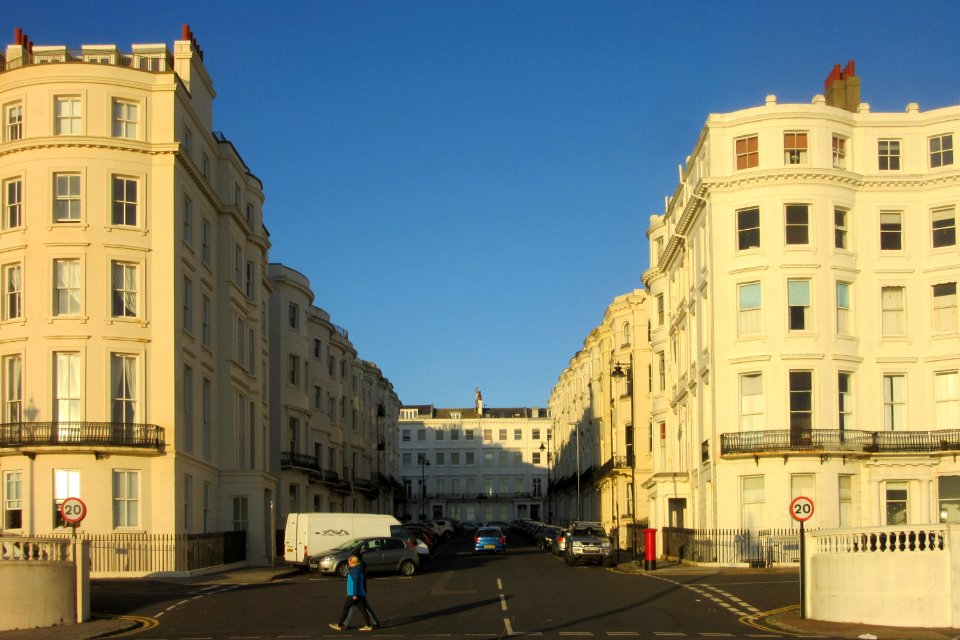 Northward view along Chesham Place, Kemptown, Brighton (December 2016)