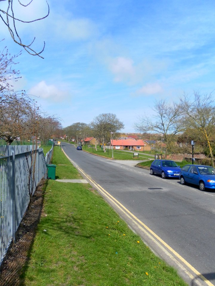Northward view along Manor Road, Whitehawk, Brighton (April 2013)