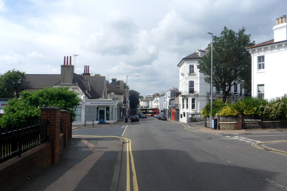 Northward view along Dyke Road, West Hill, Brighton (July 2014) (2)