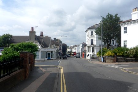 Northward view along Dyke Road, West Hill, Brighton (July 2014) (2)