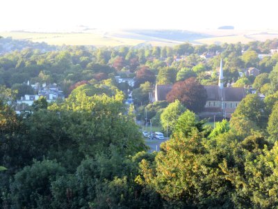 Northward view towards Preston Village, Withdean and Patcham from Highcroft Villas, Prestonville, Brighton (August 2016) (1)