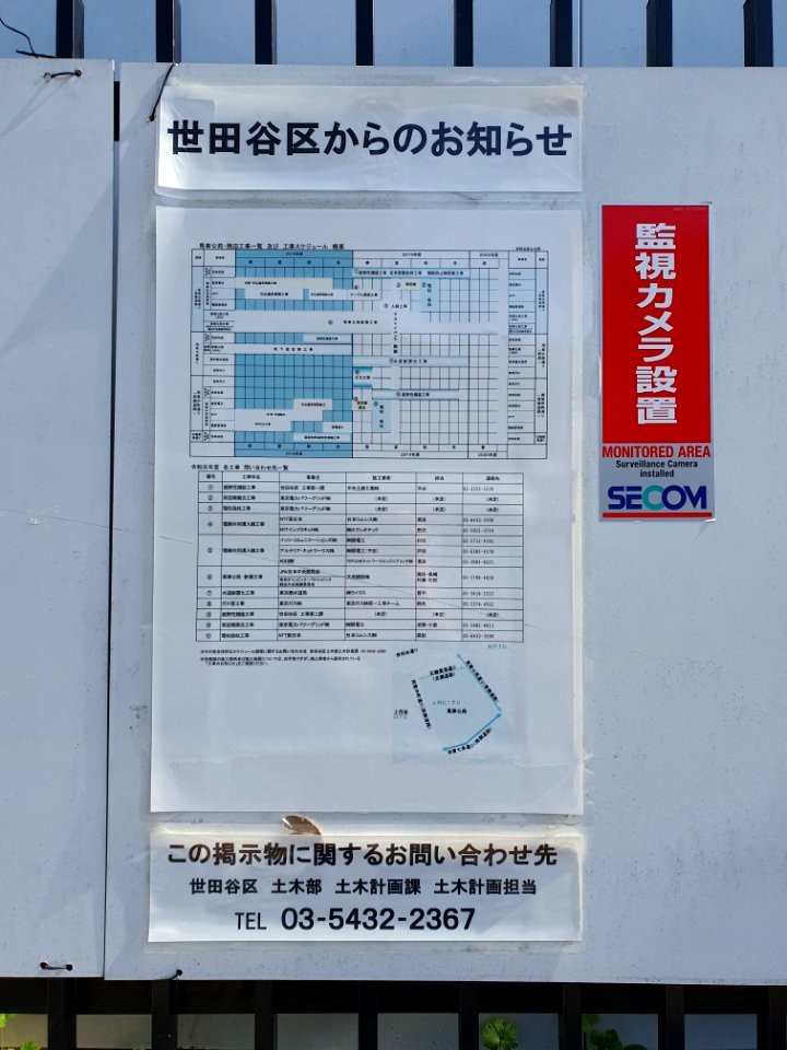 Notices at construction site for 2020 Olympics horse race track 2