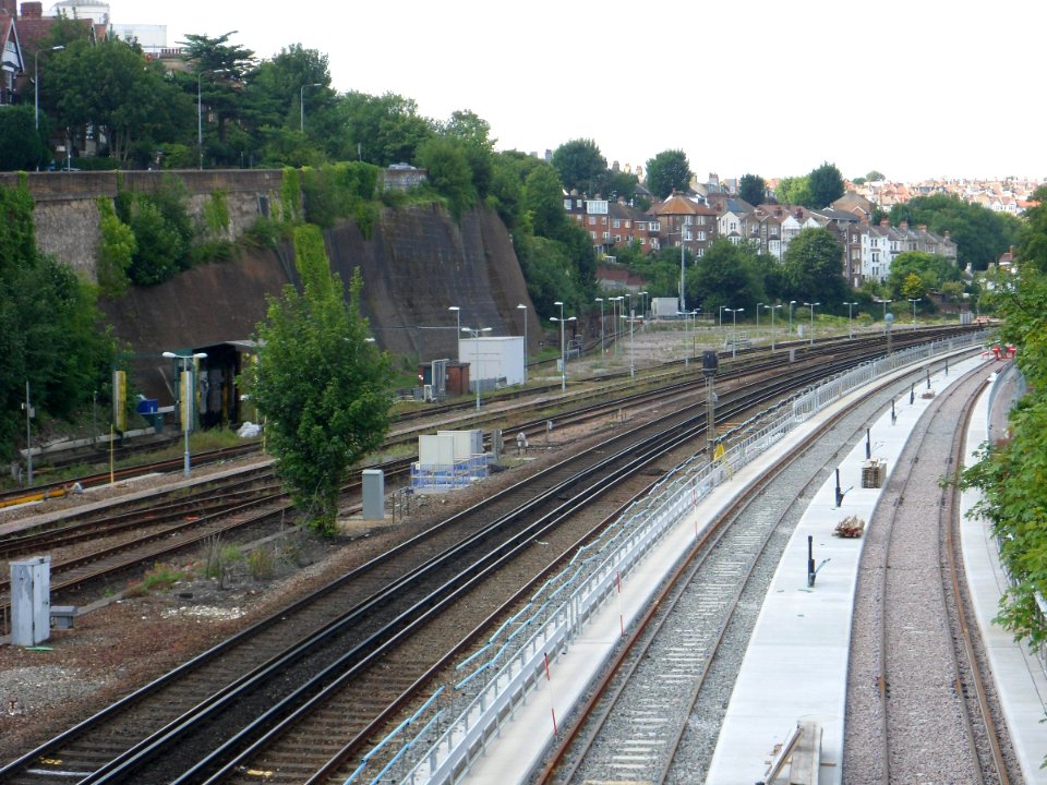 Northward view along Brighton Main Line from Dyke Road Drive, Brighton (August 2013) (1)
