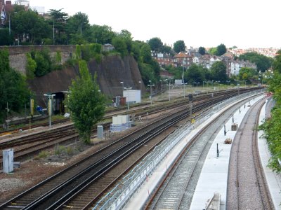 Northward view along Brighton Main Line from Dyke Road Drive, Brighton (August 2013) (1)