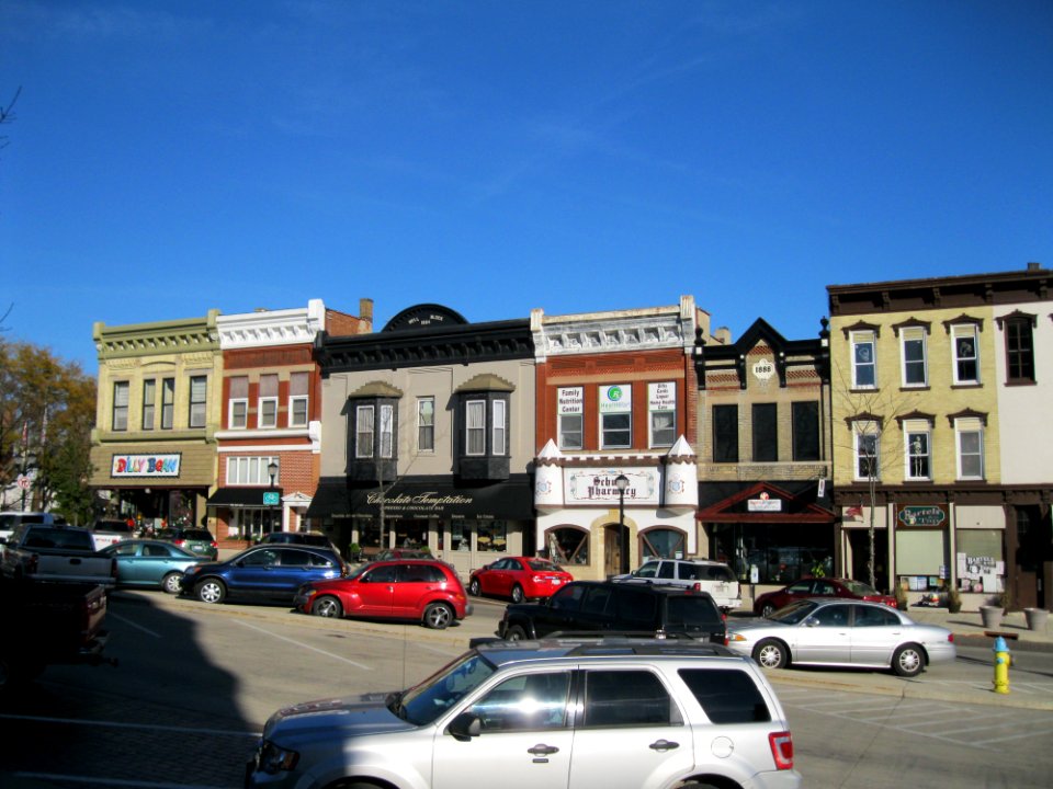 North half of the west side of Courthouse Square, Monroe Commercial District