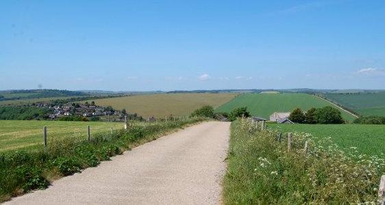 Northward view towards Upper Bevendean Farm, off Drove Road, Woodingdean (May 2020) (1)