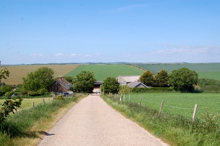 Northward view towards Upper Bevendean Farm, off Drove Road, Woodingdean (May 2020) (2)
