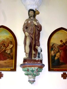 Nordausques (Pas-de-Calais) église, statue Saint Roch