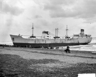 Noors schip Ss. Franeggen op Hondsbosche Zeewering Petten, Bestanddeelnr 904-9071