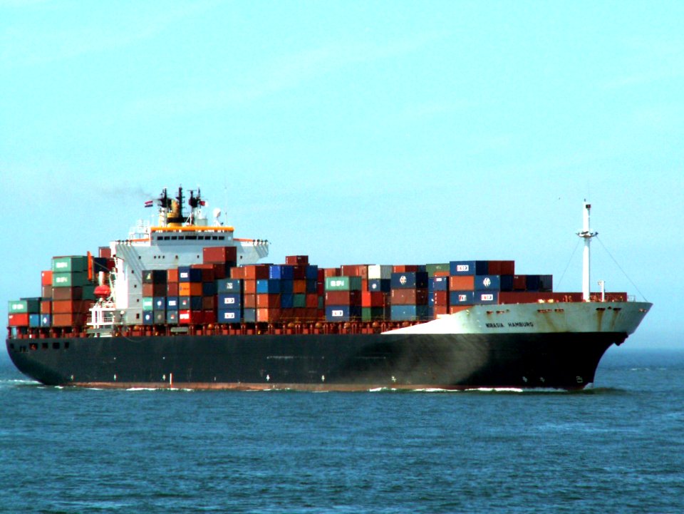 Norasia Hamburg 18Jun05 Rot approaching Port of Rotterdam, Holland 18-Jun-2005