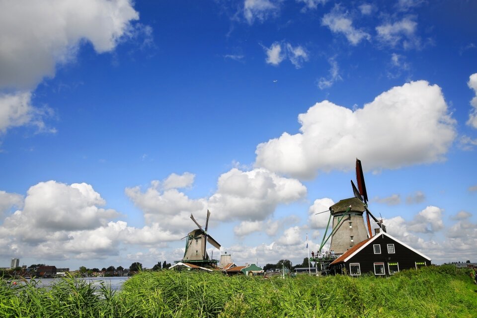 Netherlands windmill village windmill