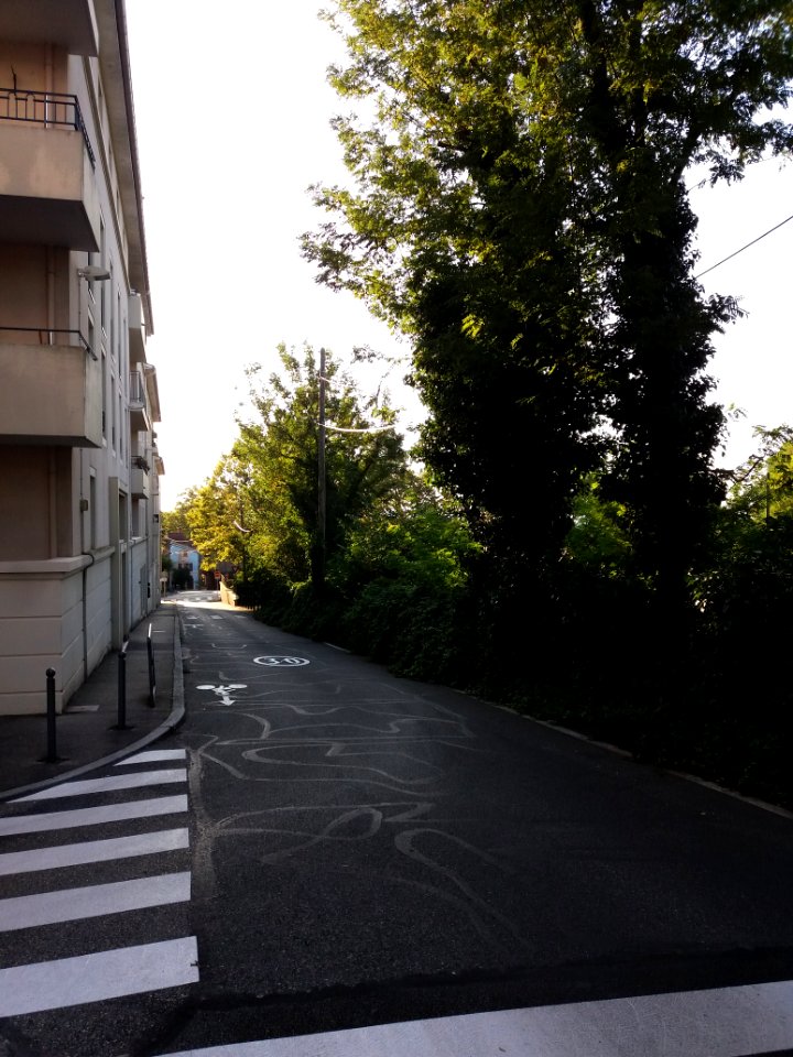 Neuville-sur-Saône - Rue François Vergnais, vers l'ouest, depuis la rue Aristide Briand