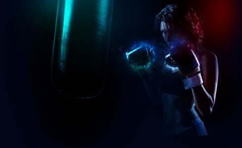 Sport fighter punch photo
