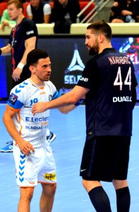 Nemanja Ilić en stricte sur Nikola Karabatic-20160416-PSG-TOULOUSE