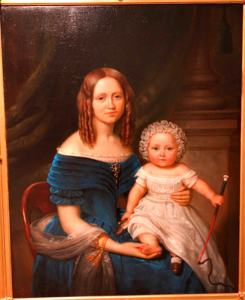 Nelly Rijk with her son Henri Jules Kikkert Schotborgh, by Jean-Baptiste Van der Hulst, 1845 - Museum M - Leuven, Belgium - DSC05244