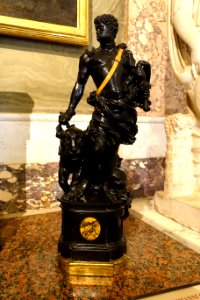 Negro hunter, 2 of 2, by Giovanni Campi after a model by Francesco Duquesnoy, 1651-1653, pietra di paragone, gilt metal - Galleria Borghese - Rome, Italy - DSC04782