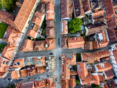 Neue Straße und Hafengasse in Tübingen aus der Luft