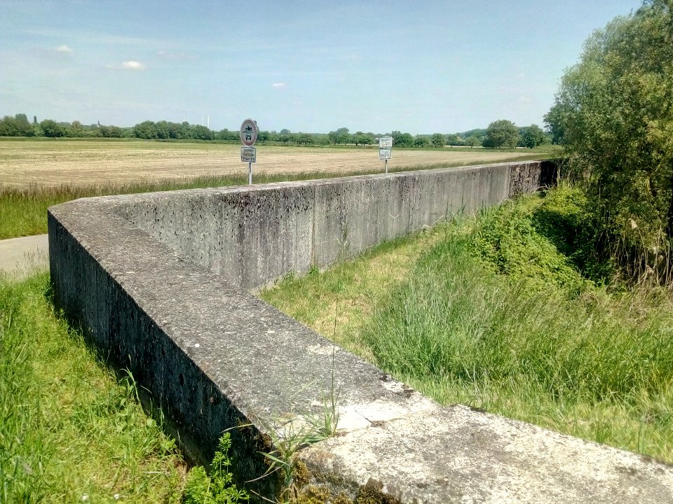 Neue Lauter, Rheinhauptdeich als Mauer
