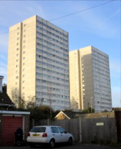 Nettleton Court and Dudeney Lodge, Upper Hollingdean Road, Hollingdean, Brighton (November 2015)