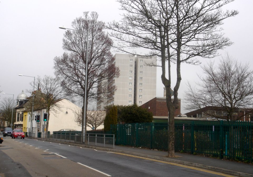 Nettleton Court and Dudeney Lodge from Ditchling Road, Brighton (March 2009)