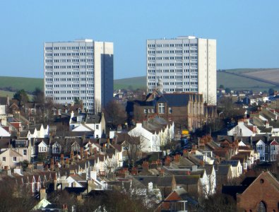 Nettleton Court and Dudeney Lodge from Stanford Road, Prestonville, Brighton (December 2013) (1)
