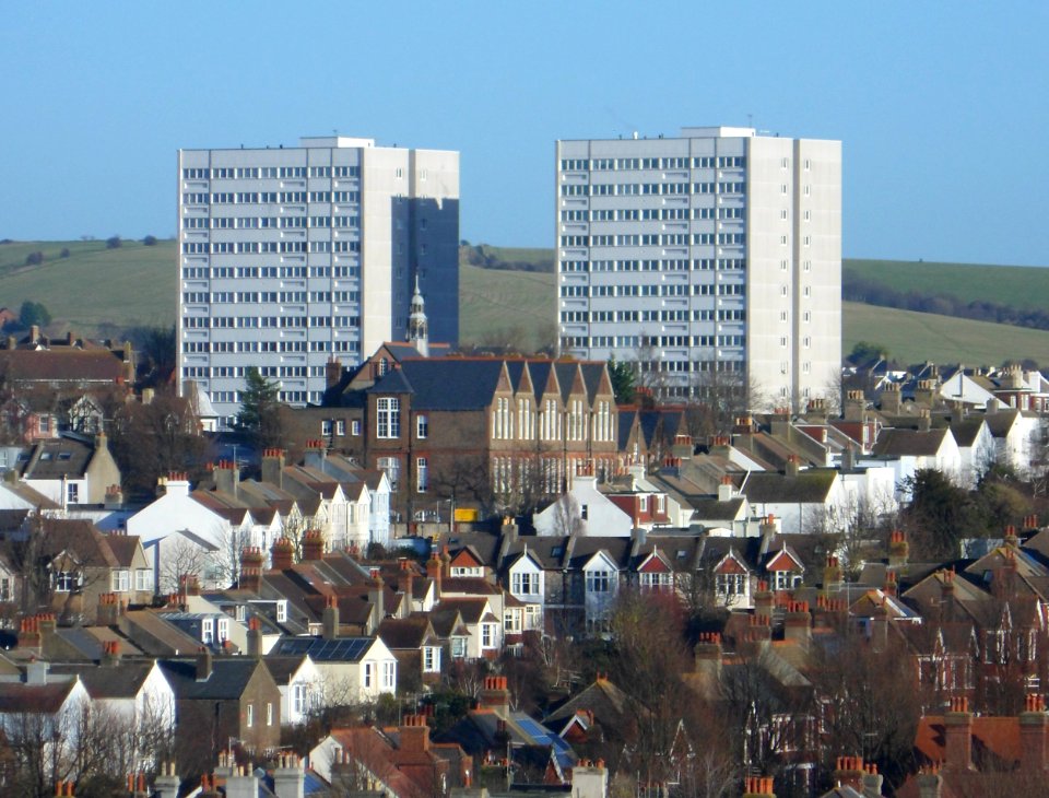 Nettleton Court and Dudeney Lodge from Stanford Road, Prestonville, Brighton (December 2013) (3)