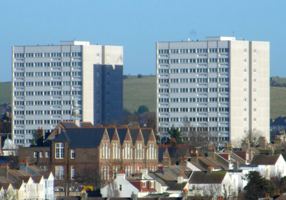 Nettleton Court and Dudeney Lodge from Stanford Road, Prestonville, Brighton (December 2013) (2)