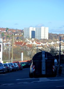 Nettleton Court and Dudeney Lodge from Bath Street, West Hill, Brighton (January 2014)