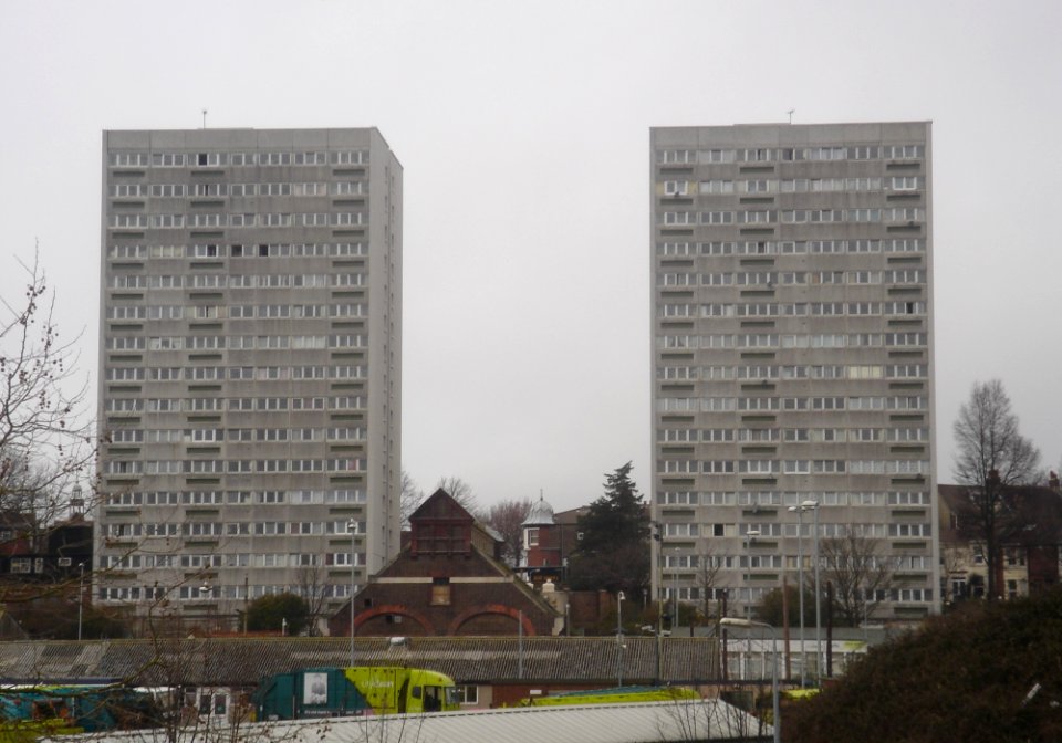 Nettleton Court and Dudeney Lodge from Upper Hollingdean Road, Hollingdean, Brighton (March 2009) (1)