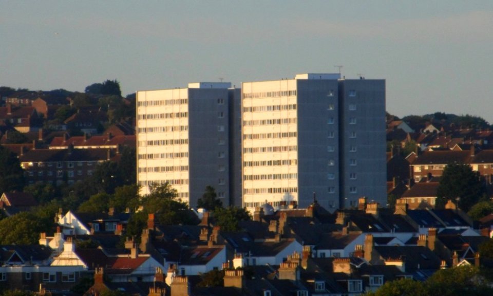 Nettleton Court and Dudeney Lodge from Howard Place, West Hill, Brighton (August 2013) (2)