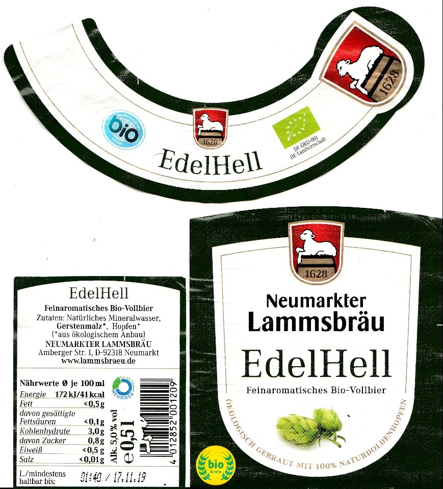 Neumarkter Lammsbräu - Edel Hell