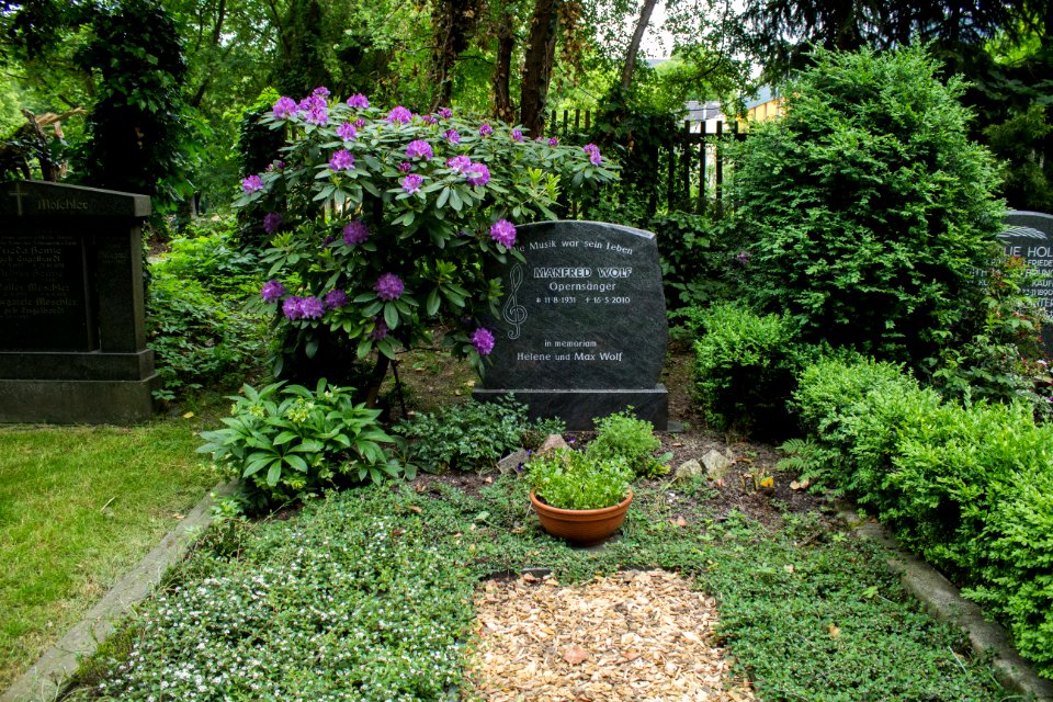 Neuer Annenfriedhof Dresden, Grabstein Manfred Wolf (Opernsänger)