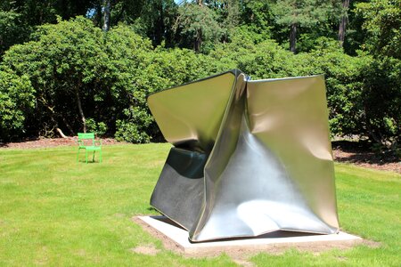 Sculpture garden green meadow