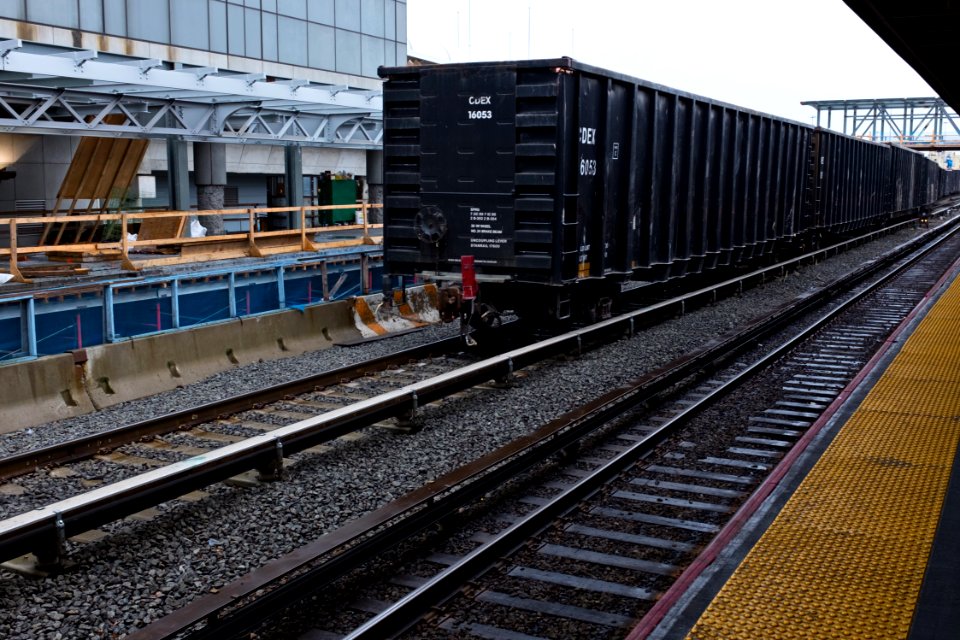 New York and Atlantic Train at Jamaica LIRR station 4 leaving